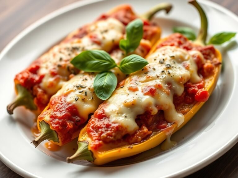 Italian Stuffed Banana Peppers on a plate