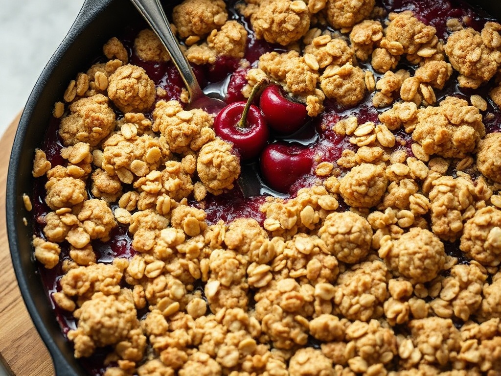Easy Fresh Cherry Crumble